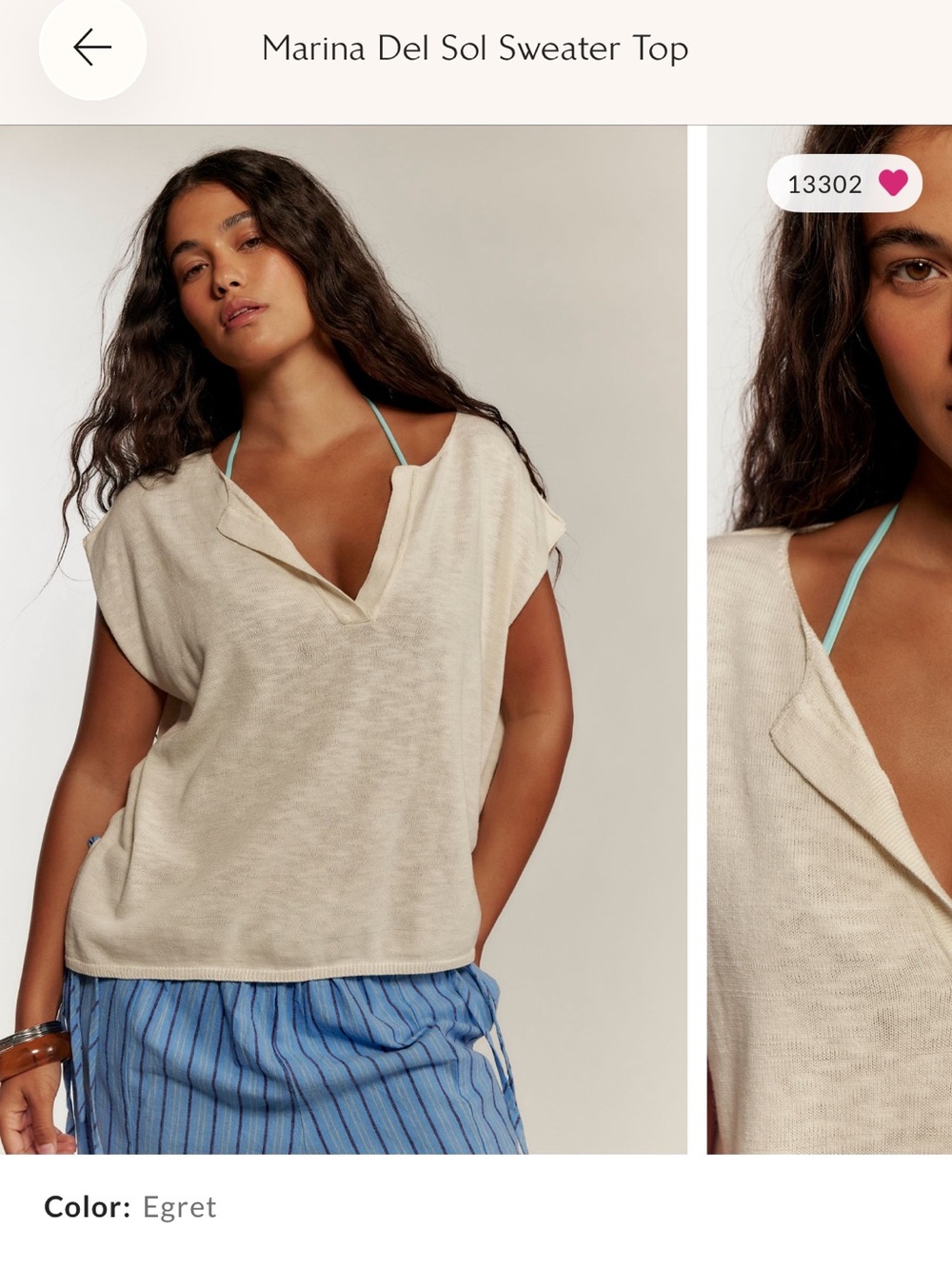 Free People Marina Del Sol Sweater Top - Picture 2 of 3